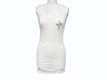 Load image into Gallery viewer, 極美品 CHROME HEARTS クロムハーツ タンクトップ サイズM ホワイト CHクロス FUCK YOU ホースシュー ロサンゼルス限定 中古 4b005690