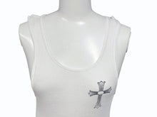 Load image into Gallery viewer, 極美品 CHROME HEARTS クロムハーツ タンクトップ サイズM ホワイト CHクロス FUCK YOU ホースシュー ロサンゼルス限定 中古 4b005690