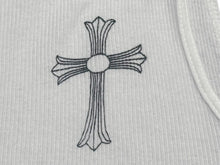 Load image into Gallery viewer, 極美品 CHROME HEARTS クロムハーツ タンクトップ サイズM ホワイト CHクロス FUCK YOU ホースシュー ロサンゼルス限定 中古 4b005690