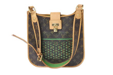 Load image into Gallery viewer, LOUIS VUITTON ルイヴィトン ショルダーバッグ M95173 ベルフォ ミュゼット ブラウン グリーン ゴールド金具 美品 中古 56909