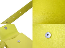 画像をギャラリービューアに読み込む, BALENCIAGA バレンシアガ ゴースト フォンホルダー ショルダーバッグ 618868 イエロー シルバー金具 レザー 美品 中古 56931