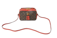 画像をギャラリービューアに読み込む, LOUIS VUITTON ルイヴィトン ショルダーバッグ M43557 サントンジュ フリージア ブラウン レッド ゴールド金具 美品 中古 56954