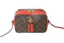 画像をギャラリービューアに読み込む, LOUIS VUITTON ルイヴィトン ショルダーバッグ M43557 サントンジュ フリージア ブラウン レッド ゴールド金具 美品 中古 56954
