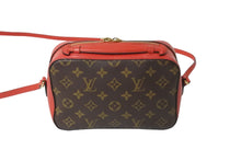 画像をギャラリービューアに読み込む, LOUIS VUITTON ルイヴィトン ショルダーバッグ M43557 サントンジュ フリージア ブラウン レッド ゴールド金具 美品 中古 56954