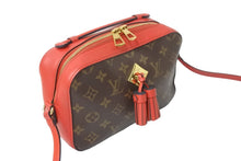 画像をギャラリービューアに読み込む, LOUIS VUITTON ルイヴィトン ショルダーバッグ M43557 サントンジュ フリージア ブラウン レッド ゴールド金具 美品 中古 56954