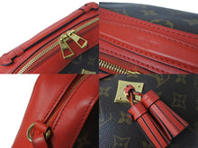 画像をギャラリービューアに読み込む, LOUIS VUITTON ルイヴィトン ショルダーバッグ M43557 サントンジュ フリージア ブラウン レッド ゴールド金具 美品 中古 56954