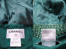 画像をギャラリービューアに読み込む, CHANEL シャネル ジャケット ツイードジャケット マーチンゲール ベルト グリーン サイズ38 06C P27772V16008 美品 中古 56992