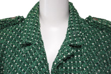 画像をギャラリービューアに読み込む, CHANEL シャネル ジャケット ツイードジャケット マーチンゲール ベルト グリーン サイズ38 06C P27772V16008 美品 中古 56992