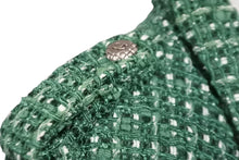 画像をギャラリービューアに読み込む, CHANEL シャネル ジャケット ツイードジャケット マーチンゲール ベルト グリーン サイズ38 06C P27772V16008 美品 中古 56992