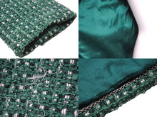 画像をギャラリービューアに読み込む, CHANEL シャネル ジャケット ツイードジャケット マーチンゲール ベルト グリーン サイズ38 06C P27772V16008 美品 中古 56992