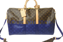 画像をギャラリービューアに読み込む, 極美品 LOUIS VUITTON ルイヴィトン M43861 キーポル50 モノグラムスプリット 2018 キムジョーンズ期 ブラウン ブルー 中古 57006