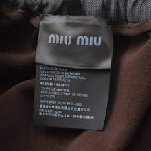 将图片加载到图库查看器，新品同様 MIU MIU ミュウミュウ ドローストリング プリンスオブウェールズ チェック ミニスカート MG2527 グレンチェック柄 グレー ブラウン 38サイズ シルバー金具 中古 4a005701