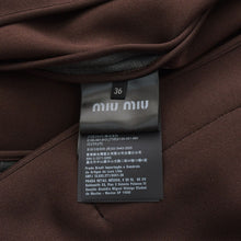 将图片加载到图库查看器，極美品 MIU MIU ミュウミュウ プリンス オブ ウェールズチェック &amp; ボンデッドジャージー ブルゾンジャケット ML1325 グレンチェック柄 グレー ブラウン 36サイズ シルバー金具 中古 4a005702