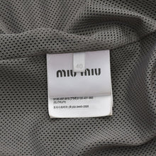 将图片加载到图库查看器，極美品 MIU MIU ミュウミュウ テクニカルシルク ジップブルゾンジャケット ML1220 ウインドブレーカー ネイビー グレー バイカラー 40サイズ シルバー金具 中古 4a005703