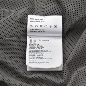 極美品 MIU MIU ミュウミュウ テクニカルシルク ジップブルゾンジャケット ML1220 ウインドブレーカー ネイビー グレー バイカラー 40サイズ シルバー金具 中古 4a005703