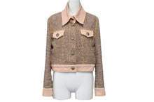 画像をギャラリービューアに読み込む, CHANEL シャネル ジャケット ツィード デニム ココボタン ピンク サイズ36 P58316V35584 美品 中古 57031