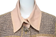 画像をギャラリービューアに読み込む, CHANEL シャネル ジャケット ツィード デニム ココボタン ピンク サイズ36 P58316V35584 美品 中古 57031