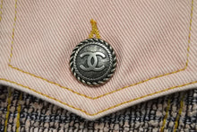 画像をギャラリービューアに読み込む, CHANEL シャネル ジャケット ツィード デニム ココボタン ピンク サイズ36 P58316V35584 美品 中古 57031