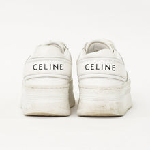 将图片加载到图库查看器，CELINE セリーヌ ブロック ロゴ スニーカー ホワイト レザー シューズ 靴 厚底 ローカット RM0262 サイズ36 良品 中古 4a005704