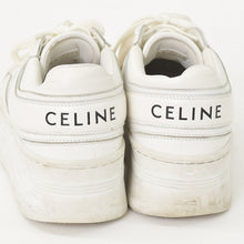 将图片加载到图库查看器，CELINE セリーヌ ブロック ロゴ スニーカー ホワイト レザー シューズ 靴 厚底 ローカット RM0262 サイズ36 良品 中古 4a005704