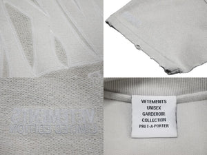 VETEMENTS ヴェトモン 半袖Tシャツ サイズ XS 23SS UE63TR360W ダメージ加工インサイドアウトスウェット 美品 中古 57052