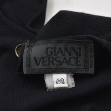 将图片加载到图库查看器，GIANNI VERSACE ジャンニ ヴェルサーチ ニットタンクトップ ノースリーブ サイズ40 ブラック レーヨン ナイロン 美品 中古 4a005708
