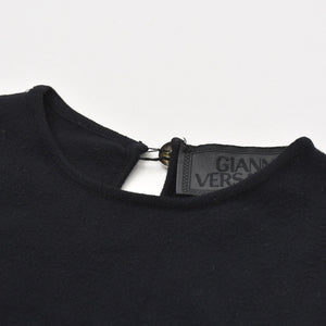 GIANNI VERSACE ジャンニ ヴェルサーチ ニットタンクトップ ノースリーブ サイズ40 ブラック レーヨン ナイロン 美品 中古 4a005708