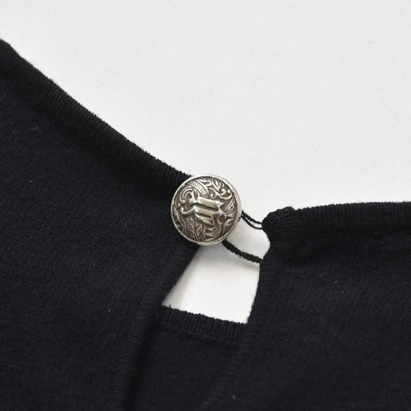 GIANNI VERSACE ジャンニ ヴェルサーチ ニットタンクトップ ノースリーブ サイズ40 ブラック レーヨン ナイロン 美品 中古 4a005708