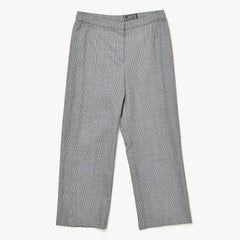 GIANNI VERSACE ジャンニ ヴェルサーチ クロップド ウールパンツ スラックス サイズ38 チェック グレー 美品 中古 4a005710