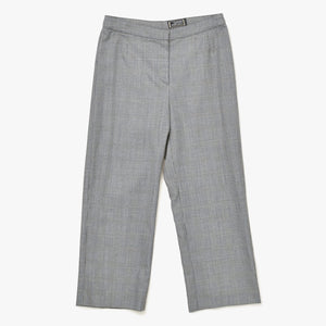 GIANNI VERSACE ジャンニ ヴェルサーチ クロップド ウールパンツ スラックス サイズ38 チェック グレー 美品 中古 4a005710
