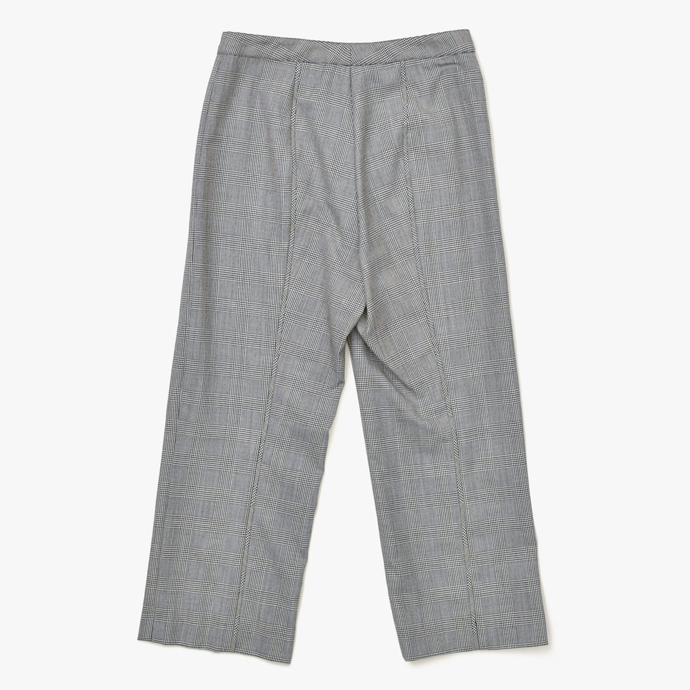 GIANNI VERSACE ジャンニ ヴェルサーチ クロップド ウールパンツ スラックス サイズ38 チェック グレー 美品 中古 4a005710