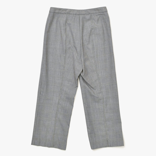 GIANNI VERSACE ジャンニ ヴェルサーチ クロップド ウールパンツ スラックス サイズ38 チェック グレー 美品 中古 4a005710