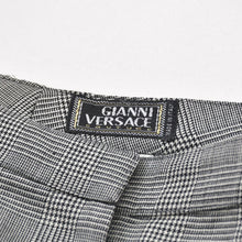 将图片加载到图库查看器，GIANNI VERSACE ジャンニ ヴェルサーチ クロップド ウールパンツ スラックス サイズ38 チェック グレー 美品 中古 4a005710