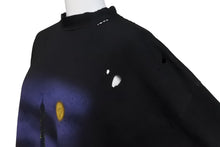 Load image into Gallery viewer, 新品同様 BALENCIAGA バレンシアガ PARIS MOON 半袖Ｔシャツ サイズ1 クラッシュ加工 739028TOVE41055 ブラック 中古 57141