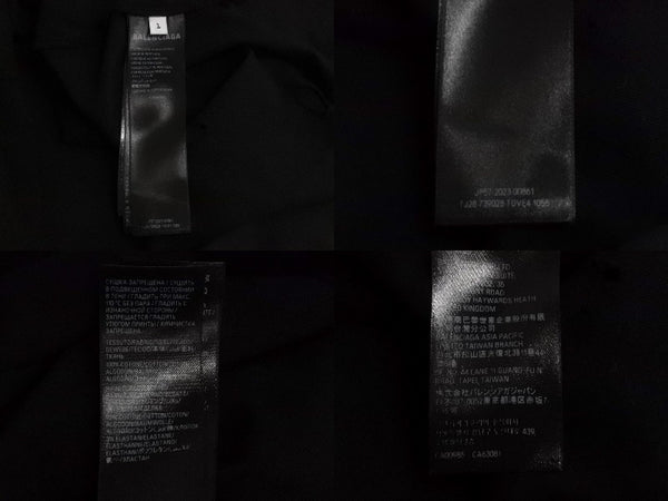新品同様 BALENCIAGA バレンシアガ PARIS MOON 半袖Ｔシャツ サイズ1 クラッシュ加工 739028TOVE41055 ブラック 中古 57141