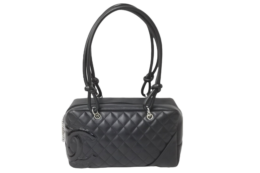 CHANEL シャネル ハンドバッグ カンボンライン ミニボーリングバック 10番台 A25171 ブラック シルバー金具 中古 美品 57161 –  Casanova Vintage