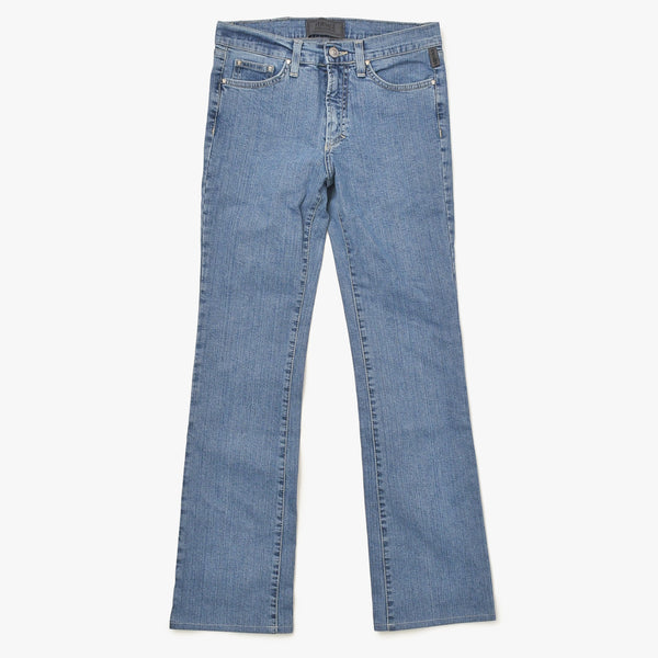 VERSACE COLLECTION ヴェルサーチ コレクション メデューサ パンツ デニム コットン インディゴ シルバー金具 美品 中古 4a005717