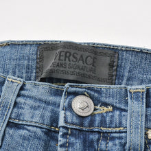 将图片加载到图库查看器，VERSACE COLLECTION ヴェルサーチ コレクション メデューサ パンツ デニム コットン インディゴ シルバー金具 美品 中古 4a005717