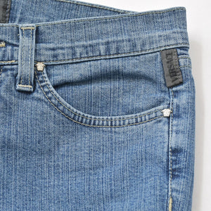 VERSACE COLLECTION ヴェルサーチ コレクション メデューサ パンツ デニム コットン インディゴ シルバー金具 美品 中古 4a005717