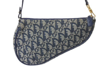Load image into Gallery viewer, Christian Dior クリスチャンディオール ハンドバッグ トロッター サドル ポーチ ネイビー 総柄 美品 中古 57170