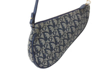 Load image into Gallery viewer, Christian Dior クリスチャンディオール ハンドバッグ トロッター サドル ポーチ ネイビー 総柄 美品 中古 57170