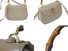画像をギャラリービューアに読み込む, GUCCI グッチ ショルダーバッグ 2WAY ブラウン系 カーフスキン バンブーミニ レザー 000 406 0188 ゴールド金具 美品 中古 57172