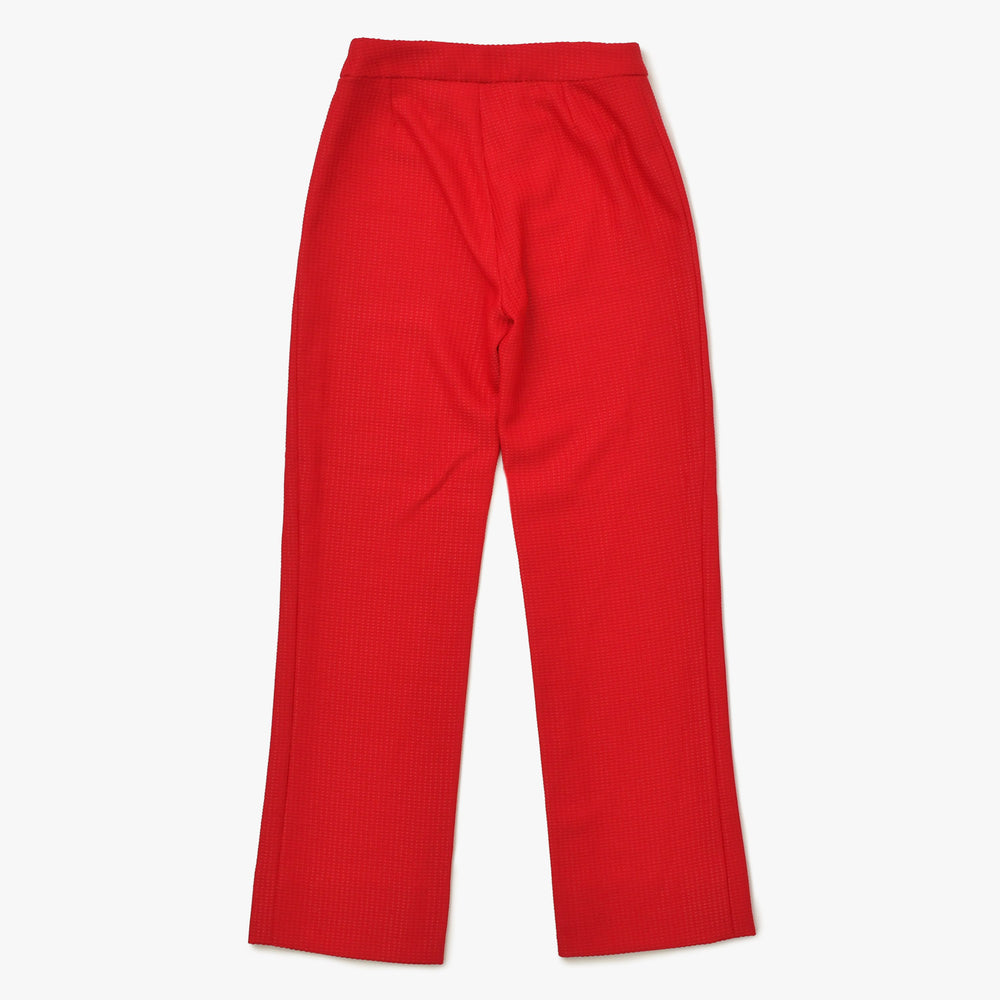 極美品 VERSACE COLLECTION ヴェルサーチ メデューサ パンツ コットン サイズ38 レッド シルバー金具 中古 4a005718