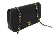 画像をギャラリービューアに読み込む, CHANEL シャネル チェーンショルダーバッグ ダイアナ 25 マトラッセ キャビアスキン 3番台 1995年 ブラック ゴールド 美品 中古 57184