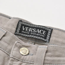将图片加载到图库查看器，VERSACE COLLECTION ヴェルサーチ コレクション メデューサ スリム パンツ デニム コットン インディゴ シルバー金具 美品 中古 4a005719