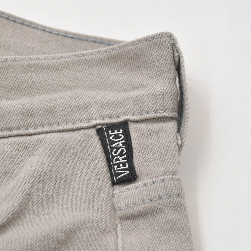 VERSACE COLLECTION ヴェルサーチ コレクション メデューサ スリム パンツ デニム コットン インディゴ シルバー金具 美品 中古 4a005719