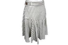 画像をギャラリービューアに読み込む, 極美品 LOEWE ロエベ 膝丈スカート レディース ホワイト ベージュ ストライプ S2185011FA 中古 57223