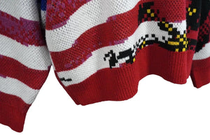 Supreme シュプリーム 21SS デジタル フラッグ セーター マルチカラー アメリカ ニット トップス ロゴ サイズL 美品 中古 57252