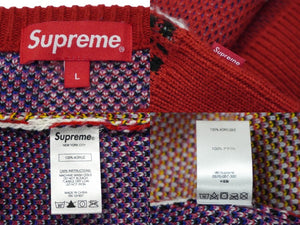 Supreme シュプリーム 21SS デジタル フラッグ セーター マルチカラー アメリカ ニット トップス ロゴ サイズL 美品 中古 57252