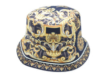 画像をギャラリービューアに読み込む, 極美品 FENDACE フェンダーチェ FENDI×VERSACE ズッカ柄 バロック リバーシブル ハット シルク M FXQ698 AK6T 中古 57282